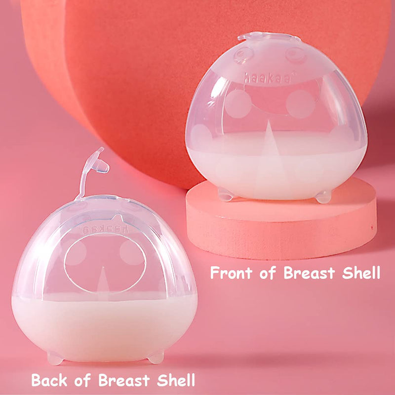 haakaa Silicone Breast Pump and Ladybug Breast Shells Combo for Breastfeeding Moms to Collect Breast Milk| Pumping and Nursing| Portable Breastmilk Catcher(pump-4oz/100ml,1pk; shell-2oz/75ml,1pk) 100ml Pump + 75ml Ladybug Collectorx1 - NewNest Australia