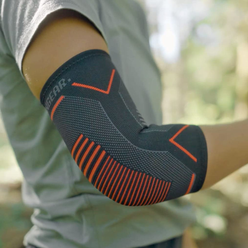 Elbow Support Brace (Pair) Compression Sleeve - Instant Joint Pain Relief for Tendonitis, Arthritis, Golf, Tennis Players, Workouts, Fitness, Weightlifting, Recovery (Black w/Red, S) Black w/Red (Pair) - NewNest Australia