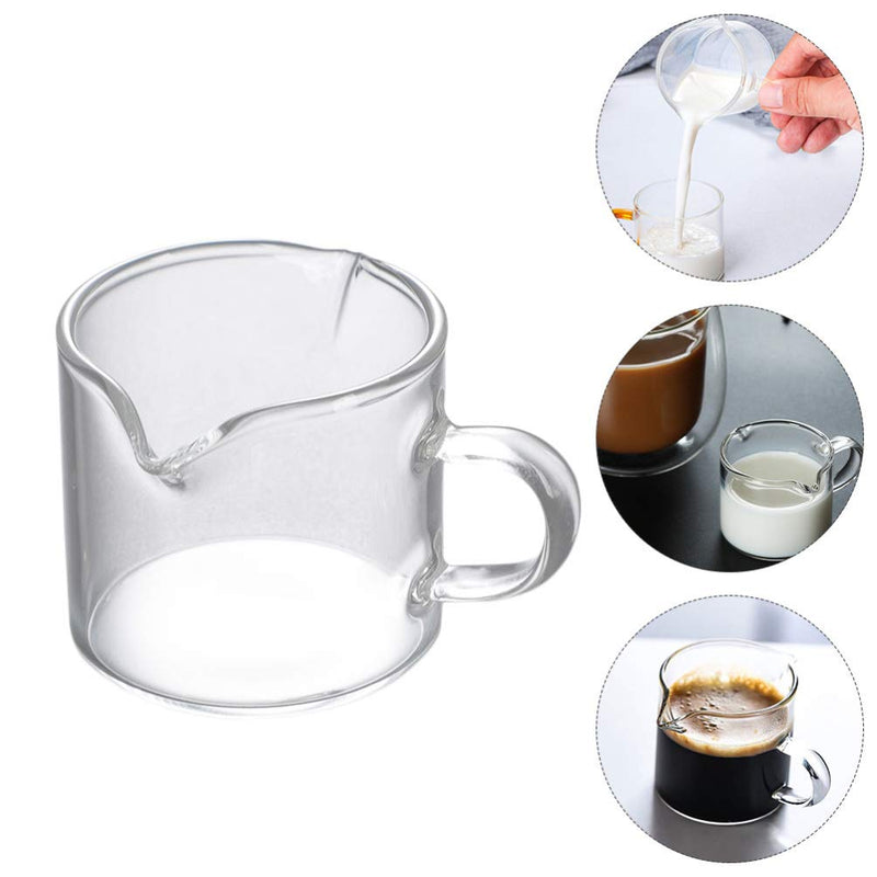 Hemoton 2pcs Glass Milk Frothing Pitcher with Measurement Glass Milk Coffee Cappuccino Latte Art Steaming Pitcher Barista Milk Jug Double Mouth Cup for Coffee Milk Art Supplies 40ml - NewNest Australia