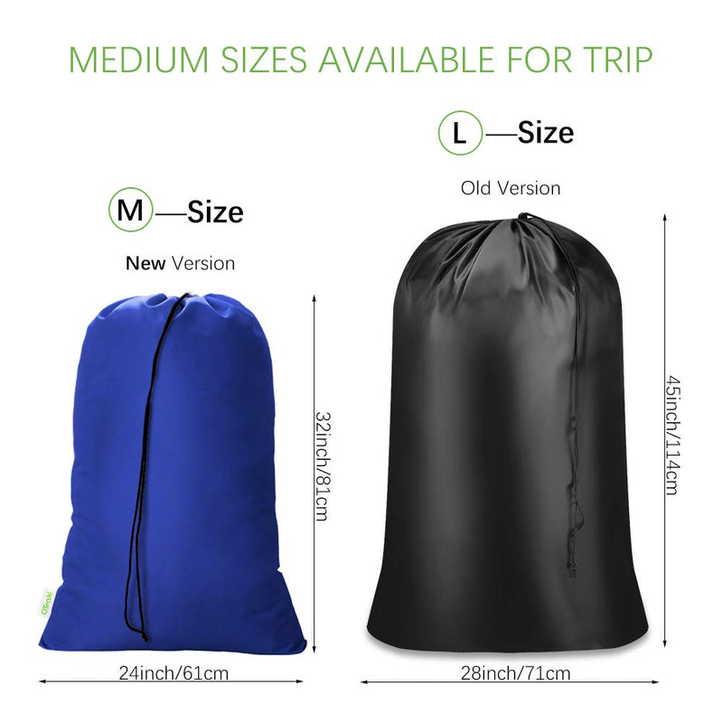 NewNest Australia - OTraki Travel Dirty Laundry Bags 24 x 32 inch 2 Pack Heavy Duty Drawstring Organizer Bag Tear Resistant Clothes Organization Storage Medium Size for Home Dorm Camp Trip College 60 x 80 cm Blue 