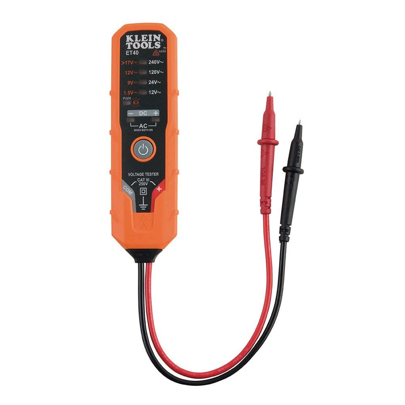 Klein Tools ET40 Voltage Tester, AC Voltage, DC Voltage, and DC Polarity, Low Voltage Tester Includes Batteries 12/240 V - NewNest Australia