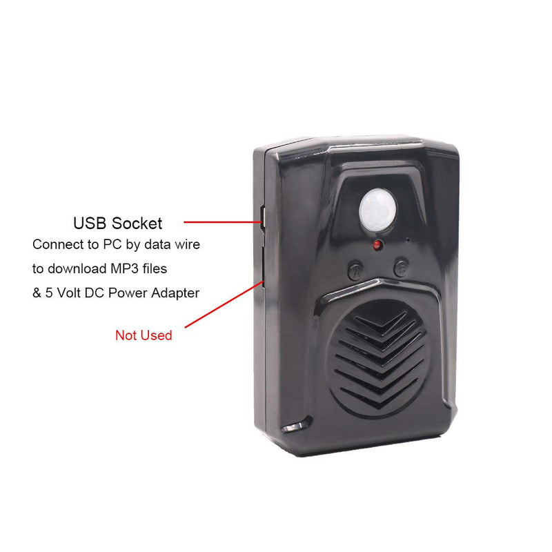 Replaceable Voice PIR Infrared Motion Sensor Haunted House Scream Box Speaker with USB Download Function Christmas MP3 Horror Happy Music Motion Activated Voice Player Black - NewNest Australia
