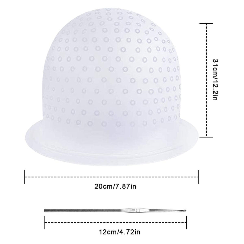 NATUCE Silicone Highlighting Cap, Highlighting Cap and Hook, Hair Dye Cap, Hair Frosting Cap, Highlighting Frosting Cap, Frosting and Tipping Cap, NO Pre-Holed - NewNest Australia