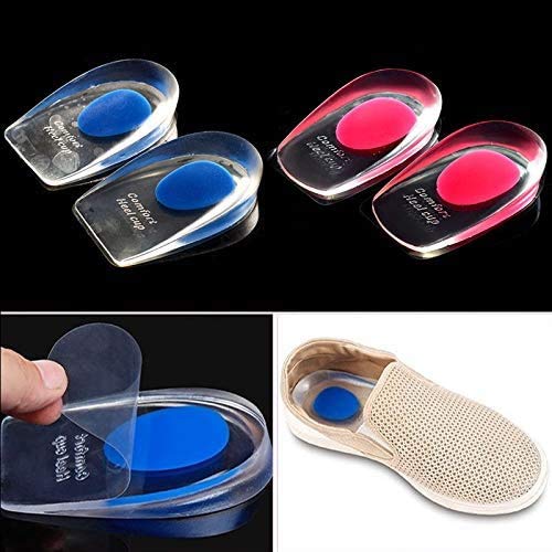 kuou 2 Pairs Silicone Gel Heel Cups, 3.8 inch Insert Heel Lift Shoe Insole Gel Heel Pads for Bone Spurs Pain Relief Protectors of Your Sore or Bruised Feet Best Insole Gels Treatment (M) Small - NewNest Australia
