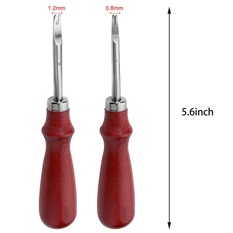 2 Pieces Leather Edge Skiving Beveler Craft Keen Edge Cutting Tool, 2 Sizes(0.8mm&1.2mm Size) (2#+4#) 2#+4# - NewNest Australia