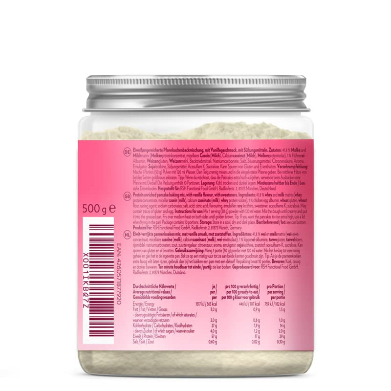 Gymqueen Protein Pancake Baking Mix Vanilla 500 G, Protein-Rich Pancake Mix, Pancake Powder For Your Extra Portion Of Protein, Quick And Easy Preparation, Reduced Sugar - NewNest Australia