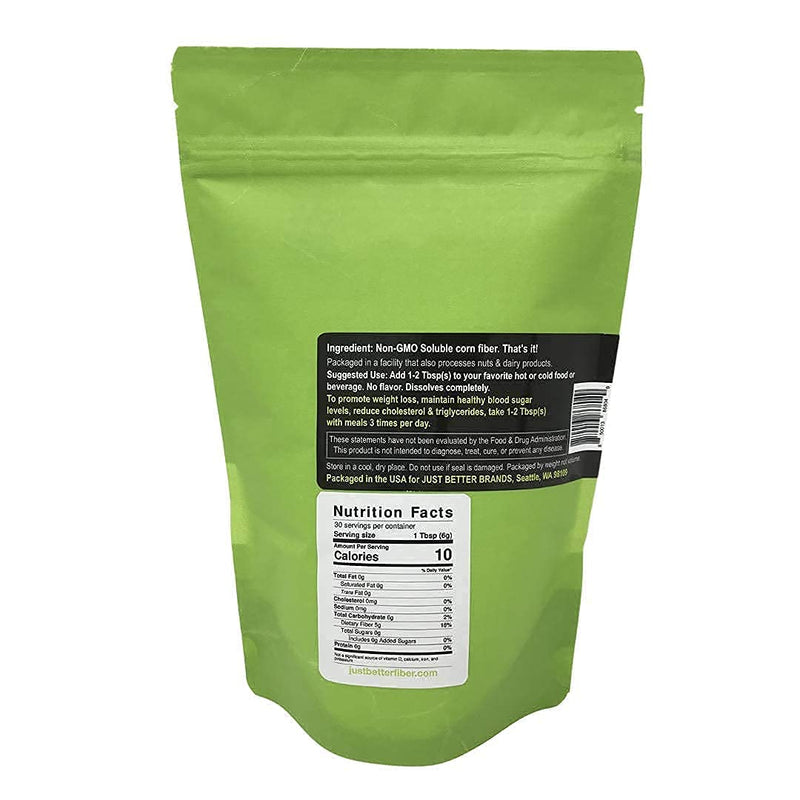 Just Better Prebiotic Fiber Supplement for a Healthy Gut | Fiber Powder with Zero Grit Zero Taste and No Bloating or Gas | Feel Full Faster | Keto Non-GMO Gluten Free Vegan 30 Servings 30 Servings (Pack of 1) - NewNest Australia