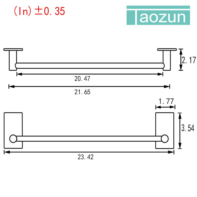 Taozun Towel Bar Self Adhesive 21.65-Inch Bathroom Brushed SUS 304 Stainless Steel Bath Wall Shelf Rack Hanging Towel Stick On Sticky Hanger Contemporary Style - NewNest Australia