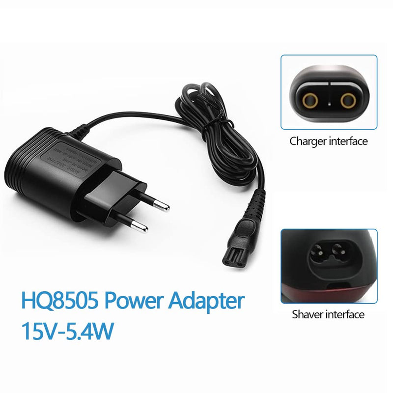 Shaver 15V 1.1M Charger Compatible Suitable for Philips Norelco HQ8505 9000 7000 5000 3000 Series QT4022 PT860 AT750 S5050 QC at PT RQ QG HQ Beard Trimmer Charger Power Supply Head Charging Cable - NewNest Australia