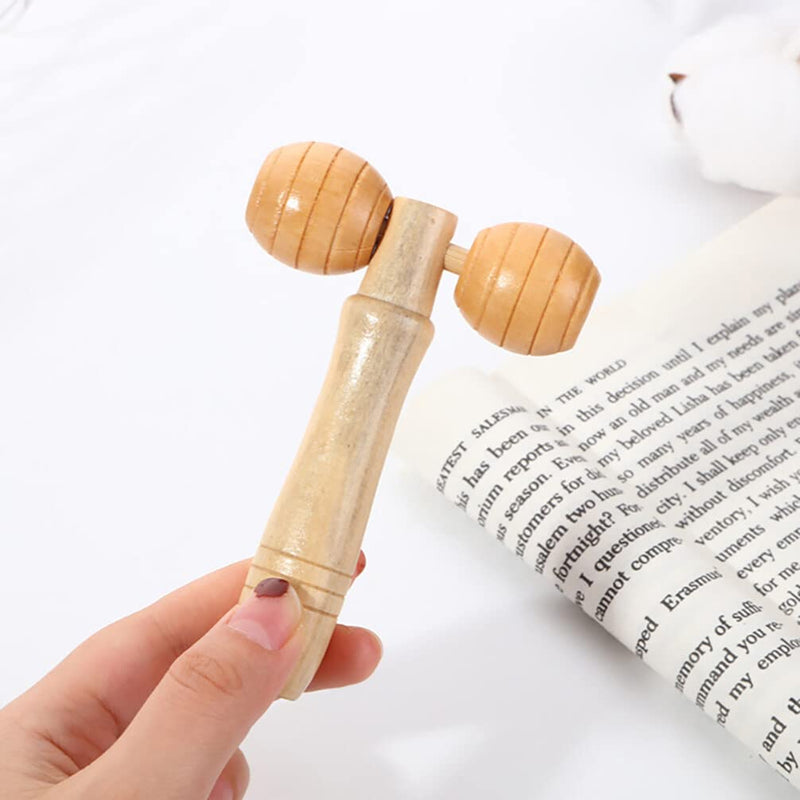 Healvian 3-Piece Massage Roller Set Wooden Foot Massage Trigger Point Massager Three Beads Massage Roller Face Roller Massage For Neck Shoulder Legs Feet Face Back - NewNest Australia