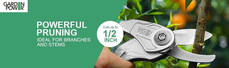 Garden Power Hand Pruner & Shears 2 in 1 Multi-Cutter, Unique Locking Design Allows Switching Between Pruner and Shear Snipping Function. 1/2 Inch Cutting Capacity. Clippers for Garden Hedge & Shears - NewNest Australia