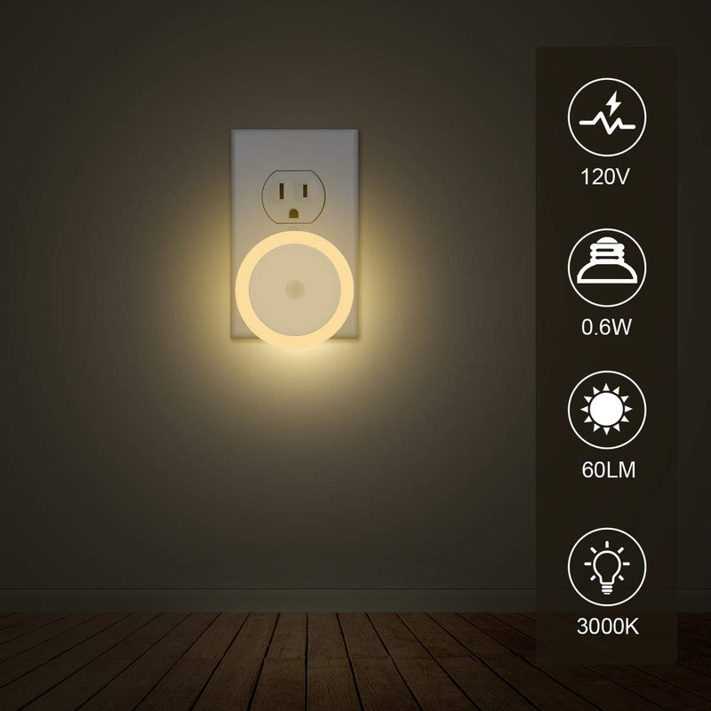 4 Pack Night Light, Briignite LED Night Light for Kids, Plug in Night Light, Light Sensor Night Lights, Smart Night Light, Hallway Lights, Wall Light, nightlight for adult, Soft White 3000K, 0.6W 60LM Warm White 3000k - NewNest Australia