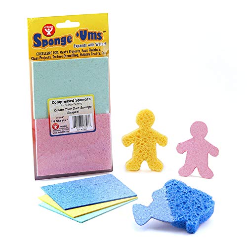 Hygloss Products Ums, Compressed Sponges for Crafts, 3 x 4-Inch Sheets, 6 Pcs, (17346) 3 x 4-Inch [6 Pcs] - NewNest Australia