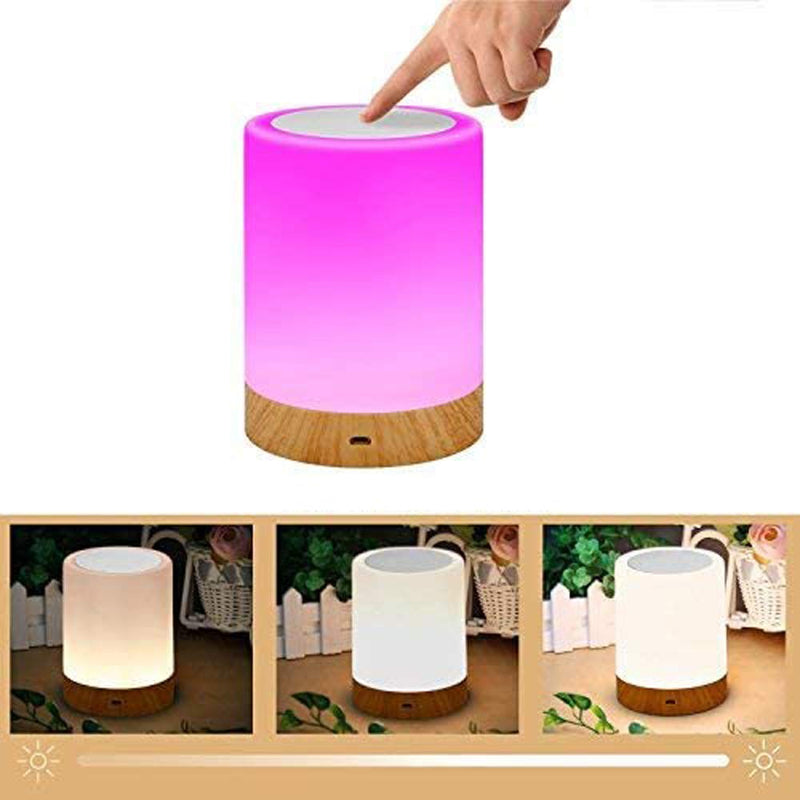 ROYFACC Night Light Touch Sensor Lamp Bedside Table Lamp for Kids Bedroom Rechargeable Dimmable Warm White Light + RGB Color Changing - NewNest Australia