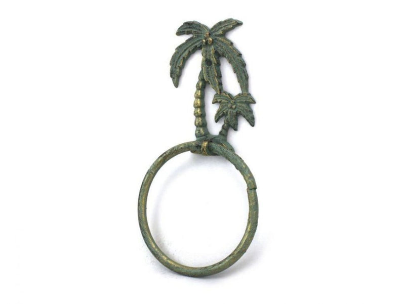 Hampton Nautical Bronze Antique Palm Tree Towel Holder 9" Bathroom Beach Decor-Cast Iron - NewNest Australia