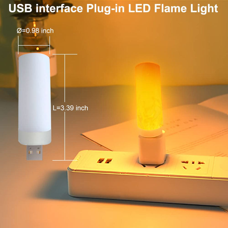 BukNikis USB Interface Plug-in LED Flame Light, Orange Flickering Flameless Candles Night Light for Home Decor Reading Sleeping Dating Camping - NewNest Australia