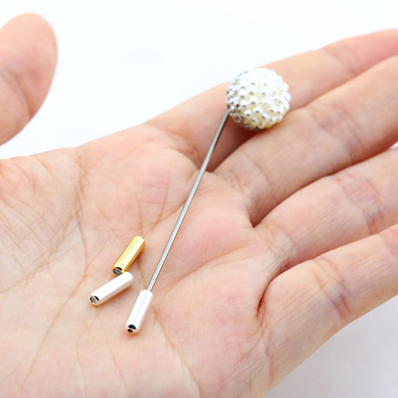 50 Pcs Metal Brooch Pin Stick Backing Lapel Pin End Cap Rubber Stopper for Jewelry DIY Accessories (Gold) gold - NewNest Australia