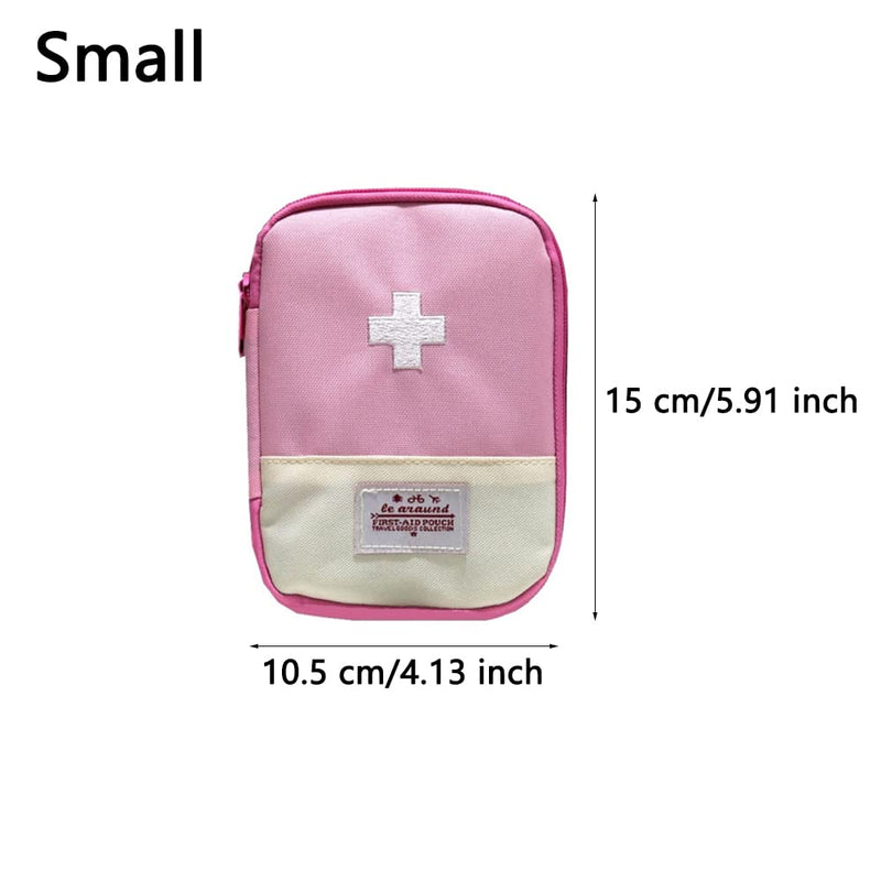Pack Of 2 Medicine Bag, Mini First Aid Bag, Empty, Portable Mini First Aid Kit, Emergency Bag, For Emergency Situations At Home, Office, Travel, Hiking, Camping (Blue, Pink), Small - NewNest Australia