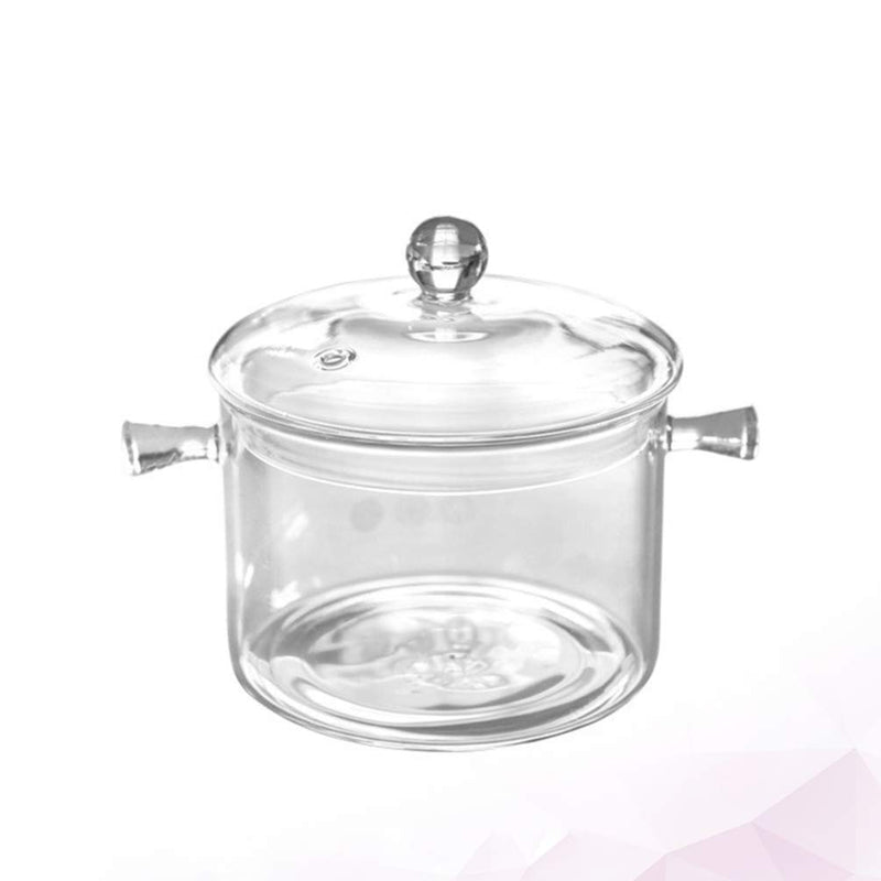 UPKOCH Clear Glass Cooking Pot Heat Resistant Stovetop Pot Cooking Saucepan Multi-Function Stew Pot for Home Kitchen Restaurant - NewNest Australia