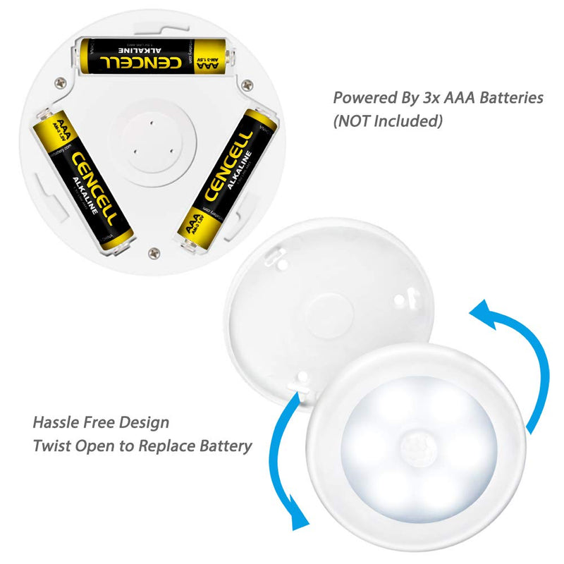 Novelty Place [Super Bright] LED Motion Sensor Lights - Cordless Battery Powered Built-in Magnets Optional Sticky Pads - Motion Sensing Bathroom Hallway Closet Nightlight - Pack of 3 - NewNest Australia