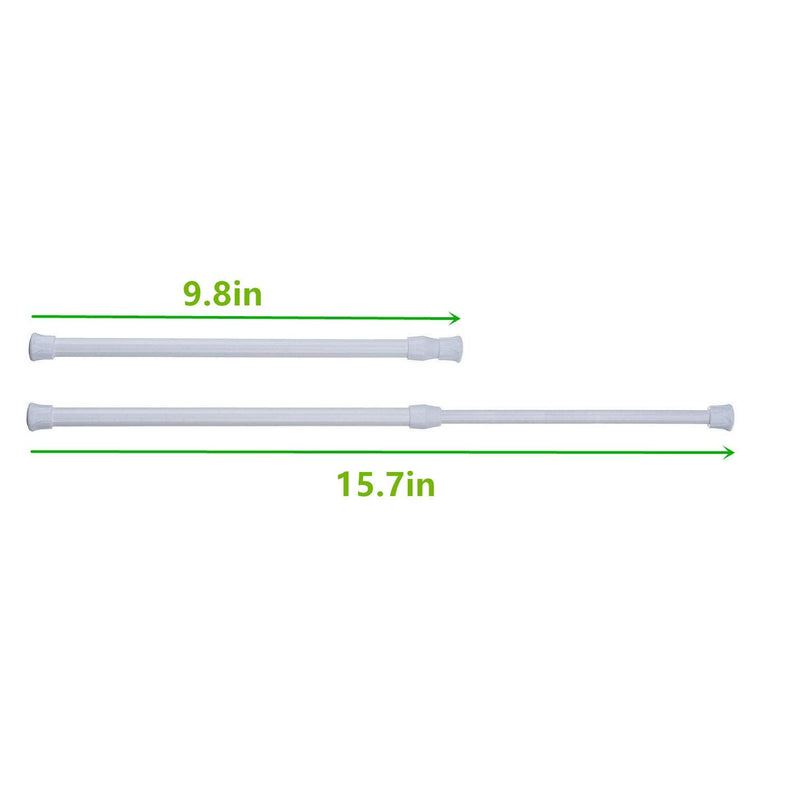 Tension Rods, 4 Pack Adjustable Spring Steel Cupboard Bars Tension Curtain Rod shower Rod Closet Rod Tensions Rod Extendable Width 9.8-15.7 Inches White 9.8-15.7 Inch - NewNest Australia