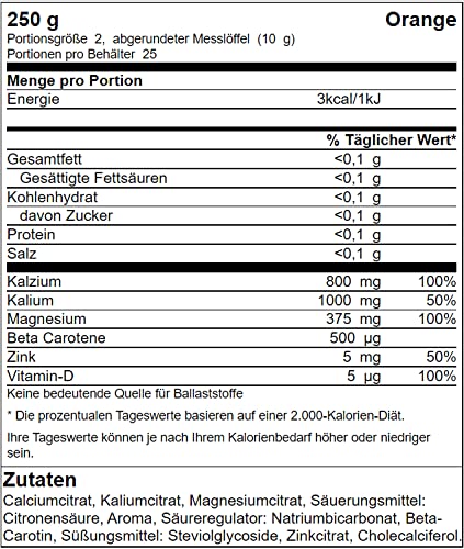 GN Laboratories Base Powder Minerals Vitamin D Against Acidification Supplement 250g Orange - NewNest Australia