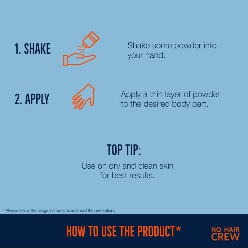 NO HAIR CREW Dry & Fresh intimate powder - premium talc-free body powder for the intimate area - for a dry, fresh skin feeling, for men, 100 g. powder - NewNest Australia