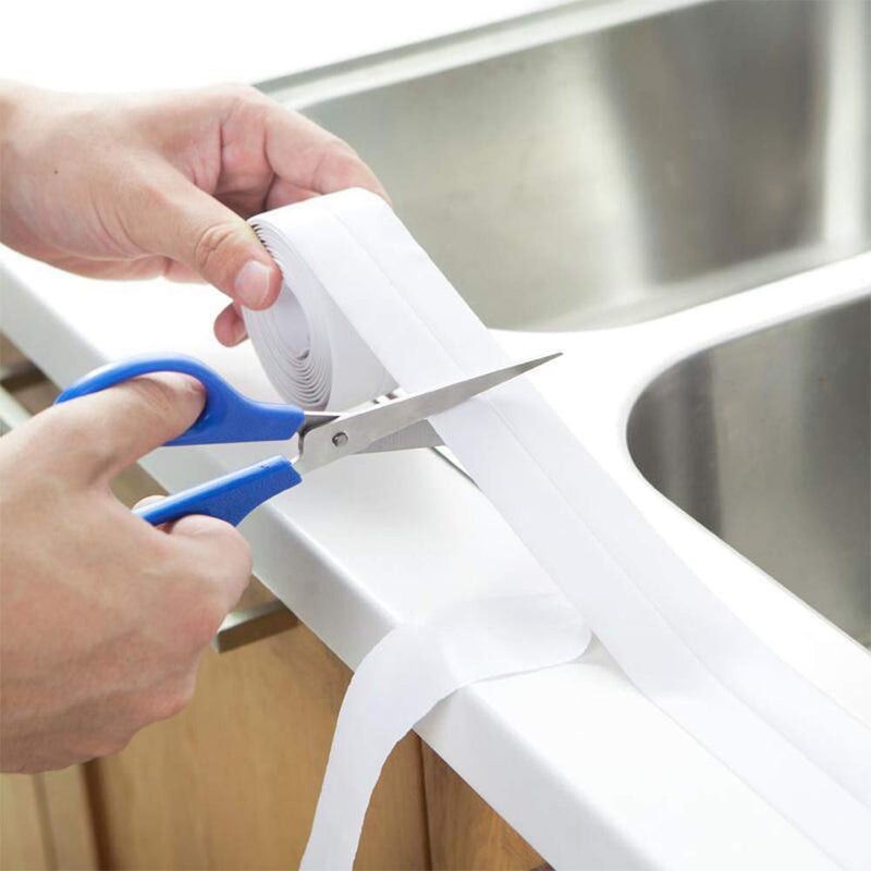 SNAILGARDEN 2 Roll White Caulk Strip, 1.5" x 10.5Ft Self Adhesive Caulk Tape with 2 Pcs Caulking Tool, Waterproof Caulking Sealing Tape for Kitchen Toilet Bathroom Bathtub Sink Basin Edge Protector - NewNest Australia