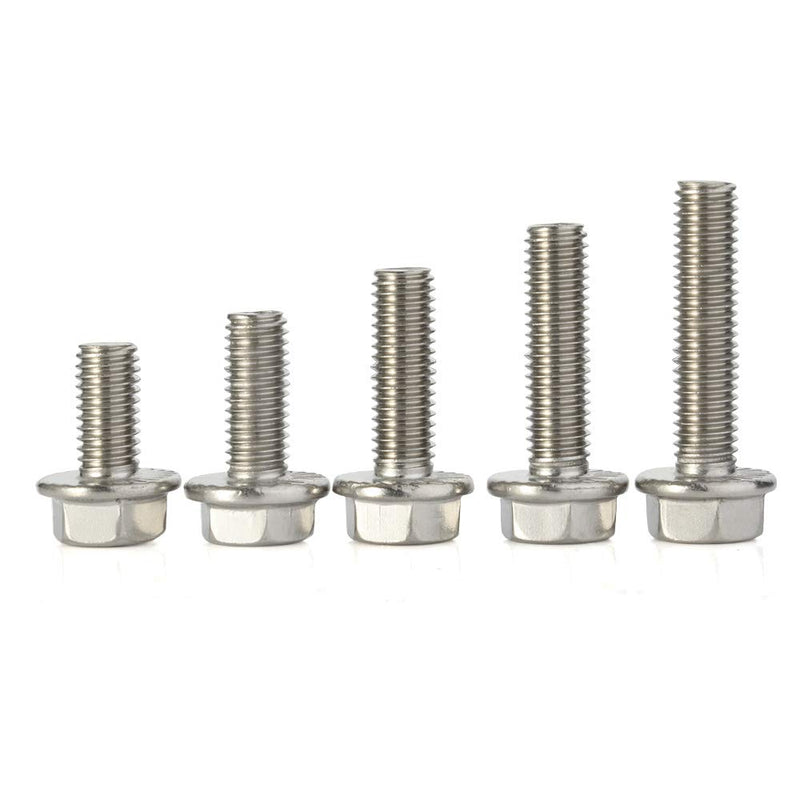 M8 x 10mm Flanged Hex Head Bolts Flange Hexagon Screws, Stainless Steel A2, DIN 6921, 20 PCS M8-1.25 x 10mm (20 PCS) - NewNest Australia