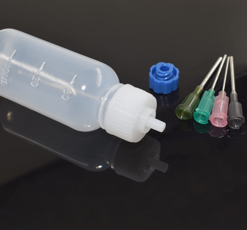 6 Pcs Glue Applicator Bottles, 30ml Plastic Squeezable Dropper Bottles with Blunt Needle Tip 14ga 16ga 18ga 20ga for Glue Applications, Paint Quilling Craft and Oil - NewNest Australia