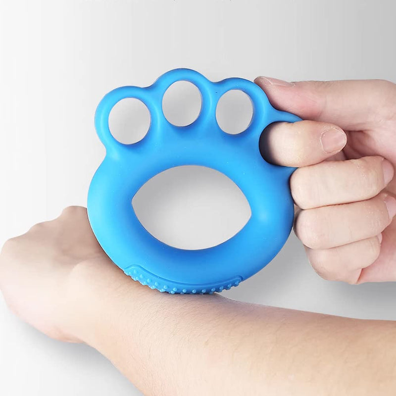 2pcs Blue Hand Exercise Ball Finger Strengthener Exerciser 4 Finger Grip Silicone Grip Strengthener for Elderly and Arthritis Relieve Wrist Pain - NewNest Australia