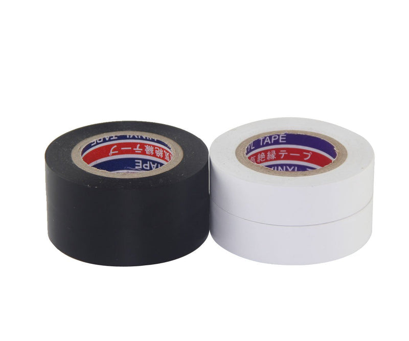 FOMMEN Color Guard Tape 4 Pack PVC Electrical Glue Tape, 66 Feet 0.7 Inch Black and White Insulation Tape - NewNest Australia