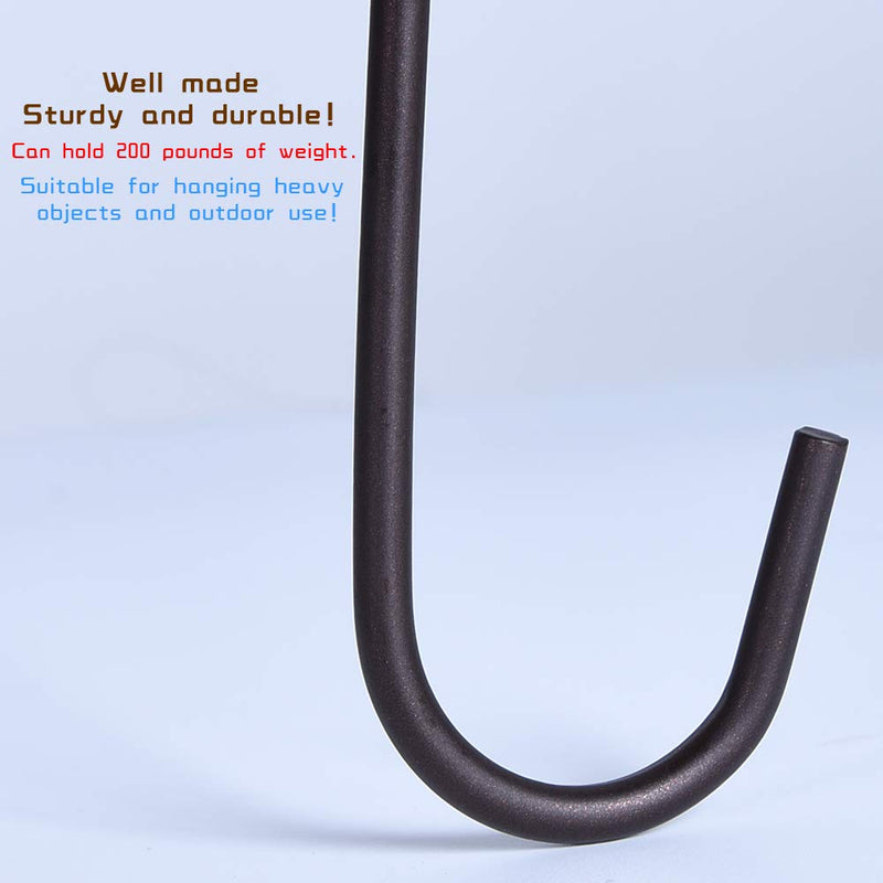 NewNest Australia - 6 Pack Heavy Duty S Hooks,(Painted with Oil Rubbed Bronze)Strong metal Hooks Can withstand up to 200 pounds for kitchen,Office,Garden or Outdoor activities 