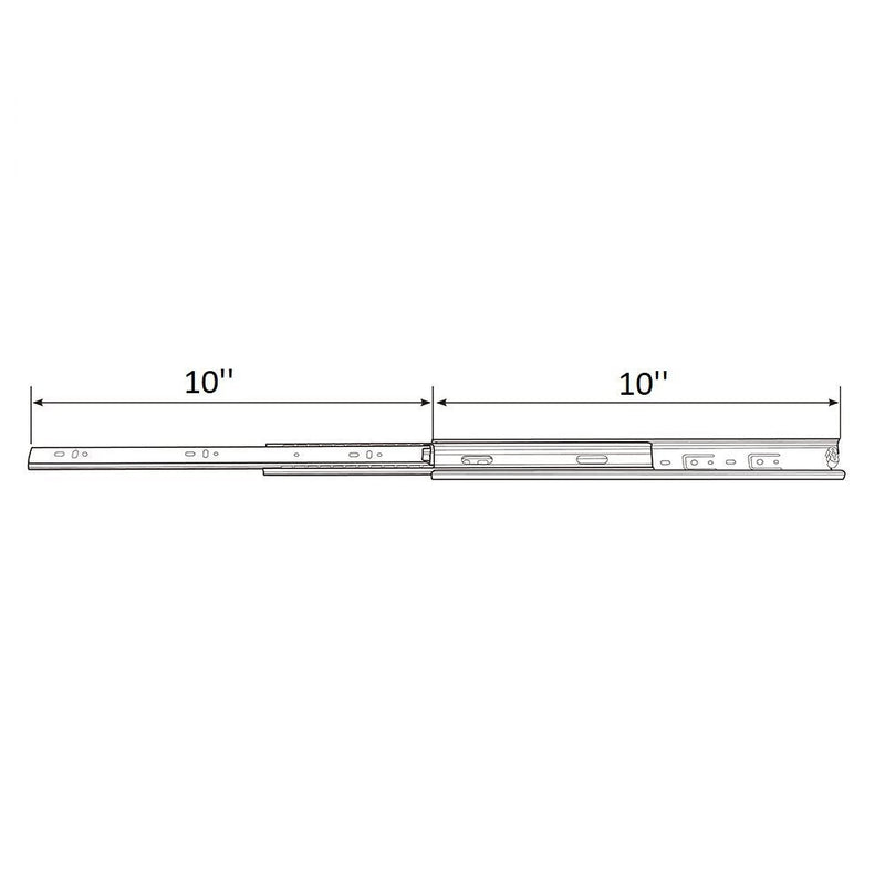 Zengest Full Extension Less Noise Ball Bearing Drawer Slides, 10 Inches, 1-Pair 10 Inch - NewNest Australia