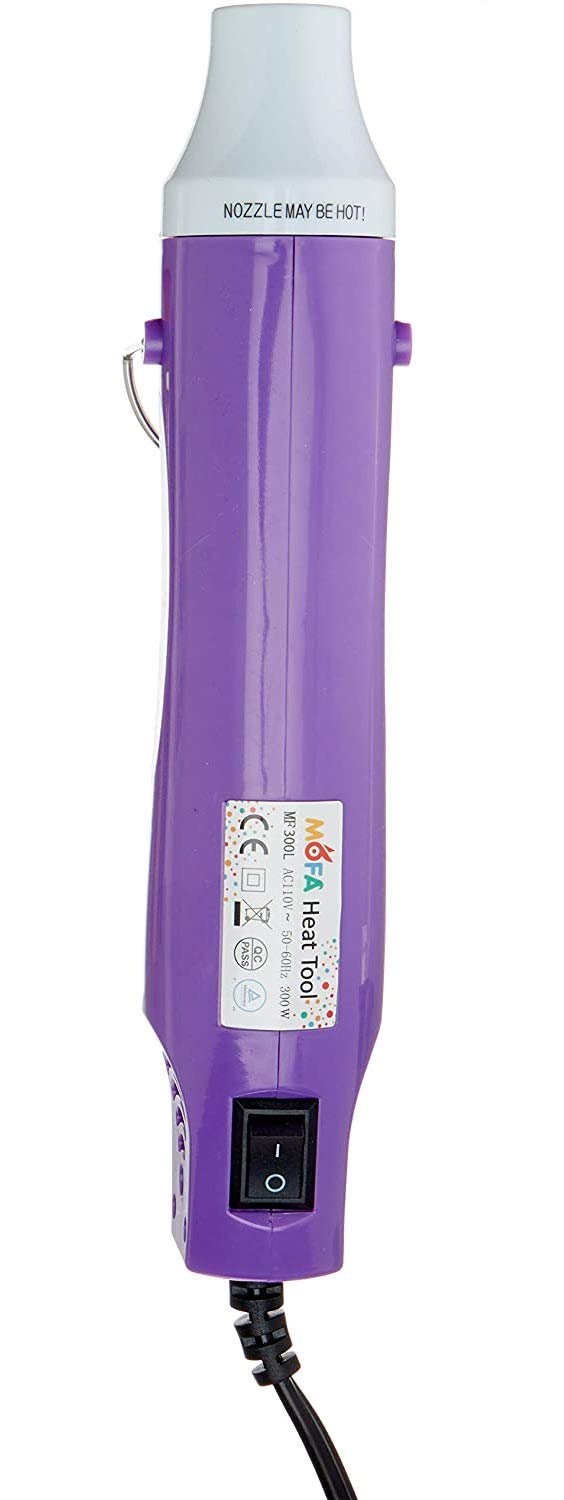 New Heat Gun,mofa Hot Air Gun Tools Shrink Gun with Stand For DIY Embossing And Drying Paint Multi-Purpose Electric Heating Nozzle Heat Gun For Epoxy Resin300W 110V (Purple,White) Purple,White - NewNest Australia