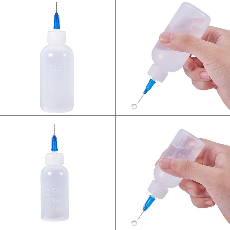 BENECREAT 8PCS Multi Purpose DIY Precision Tip Applicator Bottles 1/1.7 Ounce Needle Tip Glue Bottles with 8 Caps and 18 Tips for DIY Quilling, Craft Art Project, Glue, Oiler Bottle - NewNest Australia
