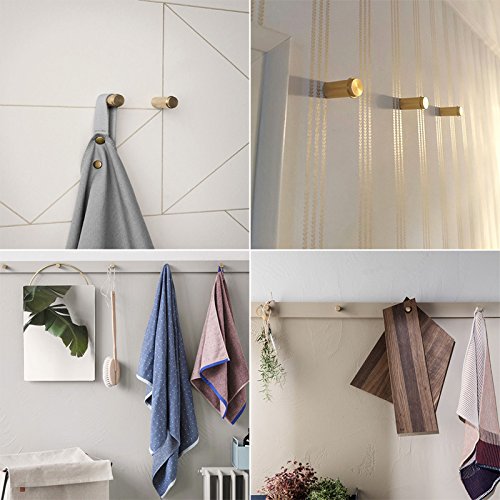 NewNest Australia - TINTON LIFE Minimalist Design Decorative Wall Mounted Aluminum Coat Hook Hat Hanger(4PCS Golden) 4pcs Golden 