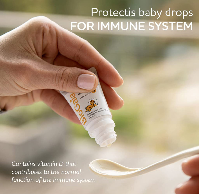BIOGAIA Protectis Probiotic Drops with Vitamin D3 10ml Suitable for Newborn Babies,Balance Baby’s Gut Flora and Support Immune System. Contains BioGaia Patented L Reuteri DSM 17938. - NewNest Australia