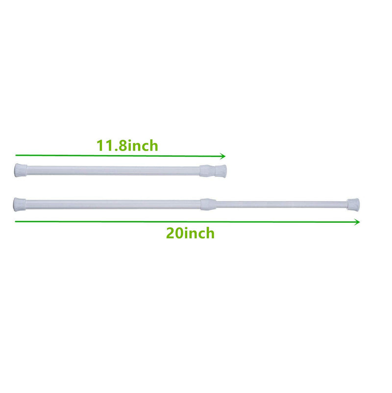 NewNest Australia - Cupboard Bars Tension Rods,4 Pack Spring Tensions Rods Steel Adjustable Tension Curtain Rod Shower Rod Closet Rod Window Rods ( White, 11.8-20 Inches ) 11.8-20 inch 