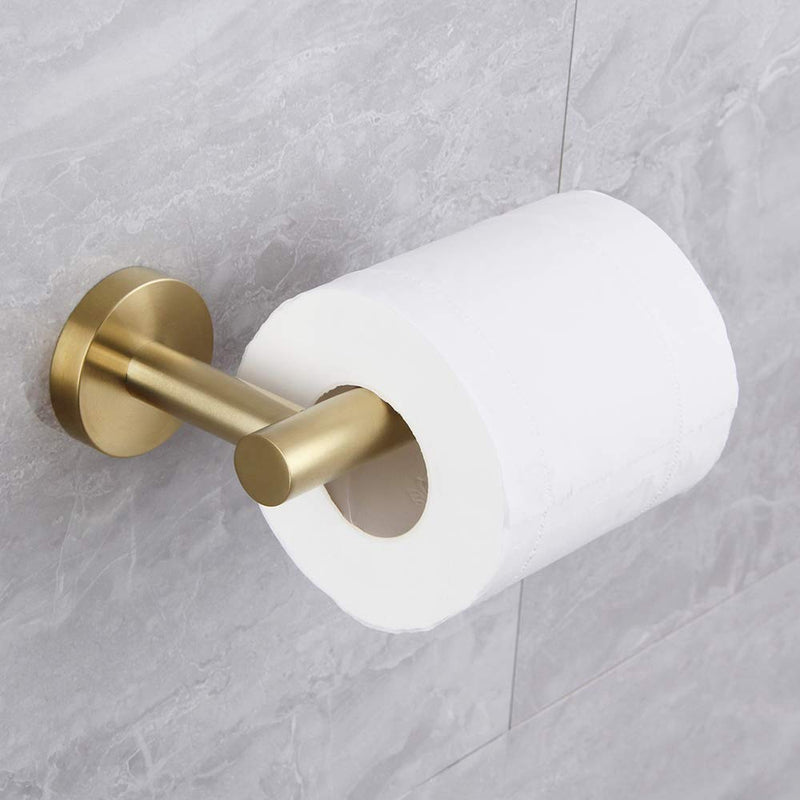 SUS 304 Stainless Steel Toilet Paper Holder Wall Mounted Bathroom Hotel 5 inch TP Holder Kitchen Brushed PVD Zirconium Gold Tissue Roll Dispenser - NewNest Australia