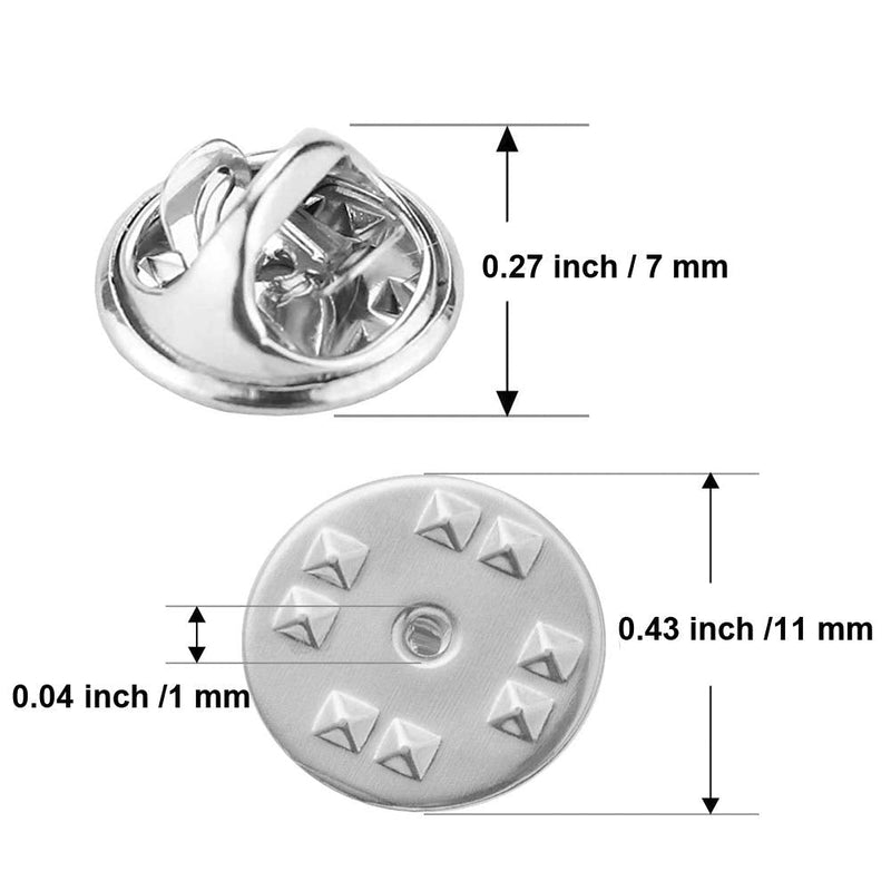 Lapel Pin Backs, 50PCS Pin Backs for Brooch Tie Hat Badge Insignia, Brass Pin Backings, Nickel Color - NewNest Australia