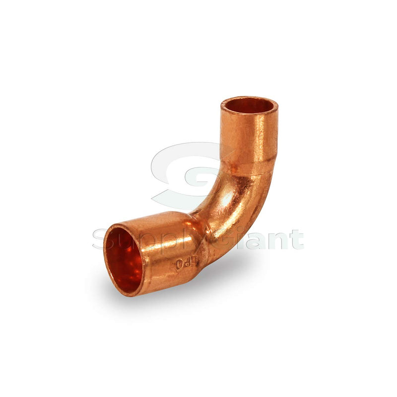 Everflow Supplies CCLT3814 90 Degree C X C Copper Long Radius Elbow Fitting with Two Copper Solder Cups, 3/8" x 1/4" - NewNest Australia