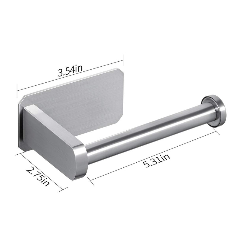 Toilet Paper Holder Self Adhesive - VAEHOLD Kitchen Washroom Adhesive Toilet Roll Holder No Drilling for Bathroom Stick on Wall Stainless Steel Brushed Silver - NewNest Australia