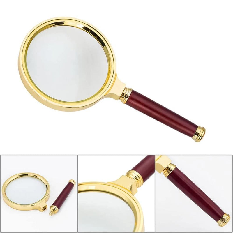 Hand Magnifier Reading Magnifying Glass With Imitation Mahogany Handle, 70 Mm, Books Reading Old People, Research Equipment For Children, Observation Of Plants And Insects Outdoors, High Resolution, 10 X - NewNest Australia