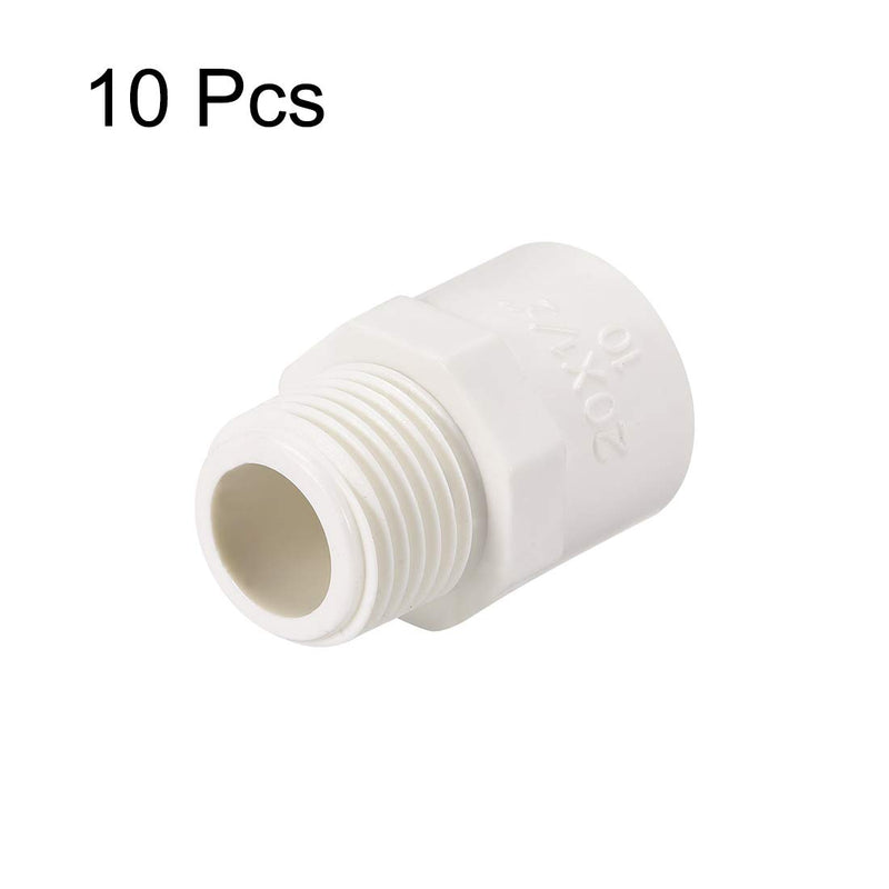 uxcell 20mm Slip X G1/2 Male Thread PVC Pipe Fitting Adapter Connector 10Pcs - NewNest Australia