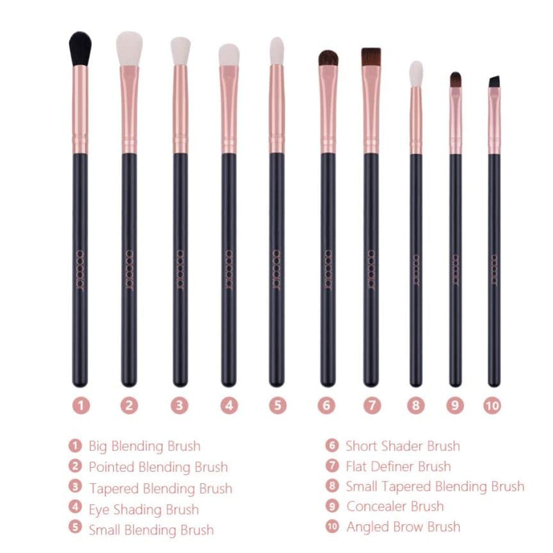 Docolor Fluffy Eyeshadow Brushes Set 10 Pcs Eye Makeup Brushes Professional Soft Eyeshadow Brush Rose Gold Makeup Brushes Eyeshadow Blending for Eyeliner, Eyelash, Eyebrow, Shading & Blending - NewNest Australia