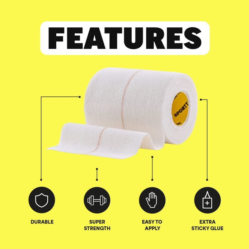 SPORTTAPE EAB Fabric Strapping Tape - 2.5cm x 4.5m | Thumb Tape, Rugby Finger & Toe Tape | Non Tear Elastic Adhesive Bandage Tape, Strapping Tape for Sport and Medical Use - Single Roll - NewNest Australia