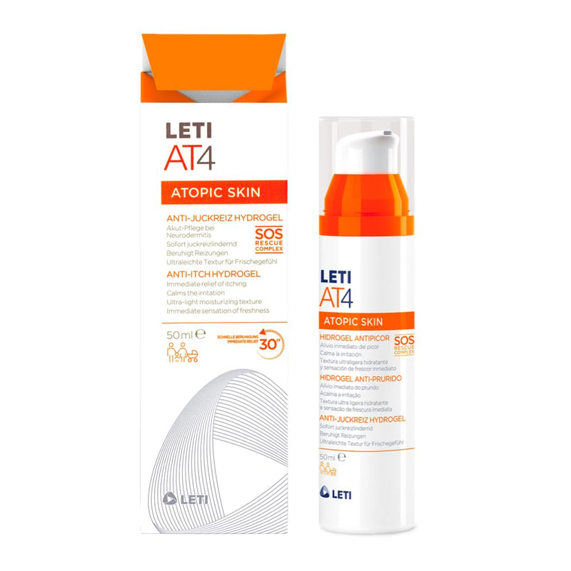 LETI AT4 anti-itch hydrogel - soothing SOS helper against torturous itching for dry skin or skin prone to neurodermatitis, 50 ml gel - NewNest Australia