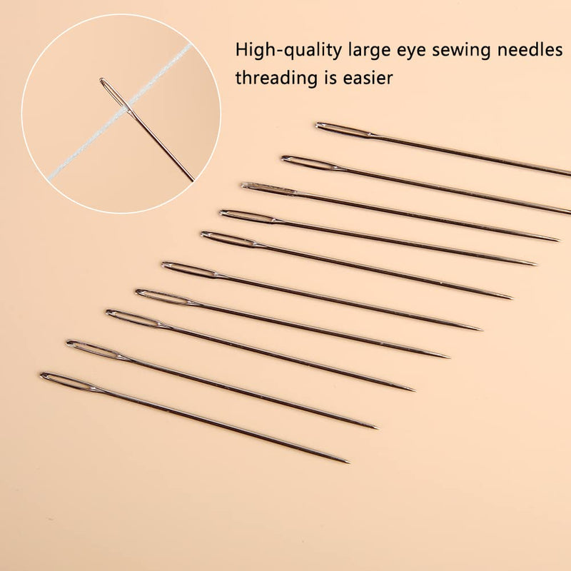 23 PCS Large Eye Sewing Needles, 2.36in Sewing Sharp Needles, Leather Needle Embroidery Thread Needle, Stainless Steel Yarn Knitting Needles with a 3.3in Plastic Bottle - NewNest Australia