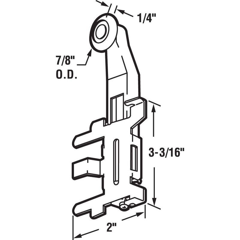 Prime-Line MP6552 Mirror Door Roller/Assembly, 7/8 in, Steel Bracket Housing, Convex (Round Edge) Plastic Wheel, 1 Pair - NewNest Australia